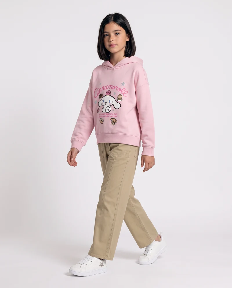 Felpa con cappuccio Cinnamoroll manica lunga - Rosa