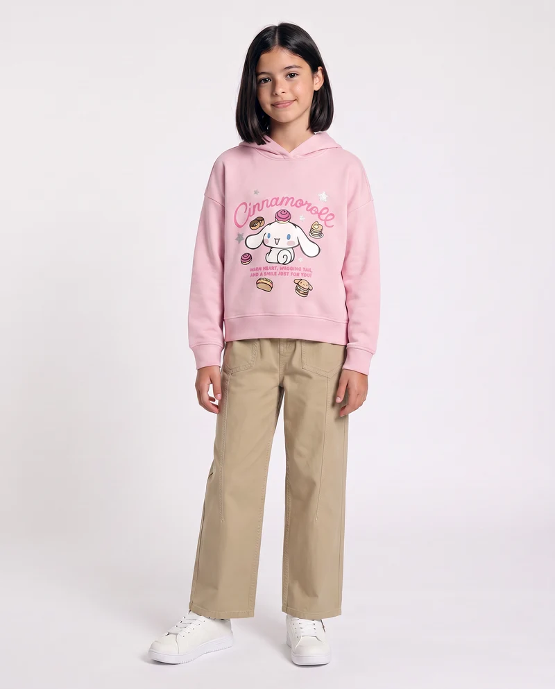 Felpa con cappuccio Cinnamoroll manica lunga - Rosa
