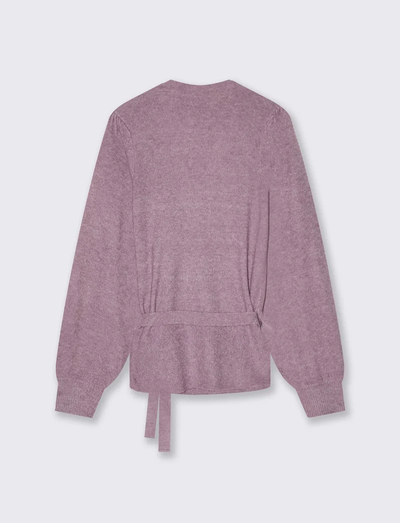 Cardigan aperto incrociato ballerina - Viola malva