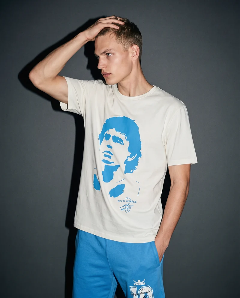 T-shirt D10S girocollo regular fit - Bianco