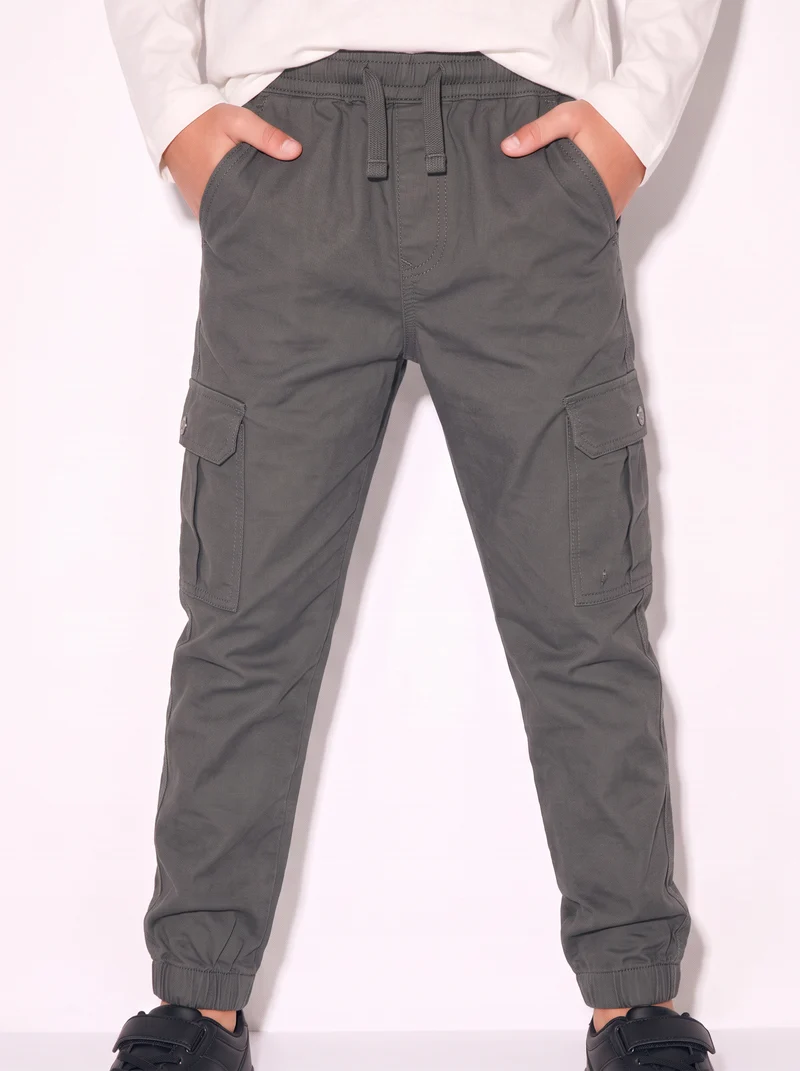 Pantaloni cargo in twill per il tempo libero - Verde militare
