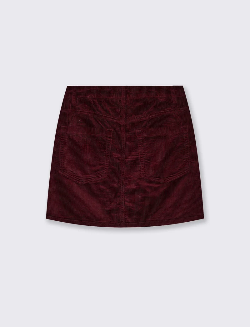 Gonna mini a vita alta elegante e trendy - Rosso rubino