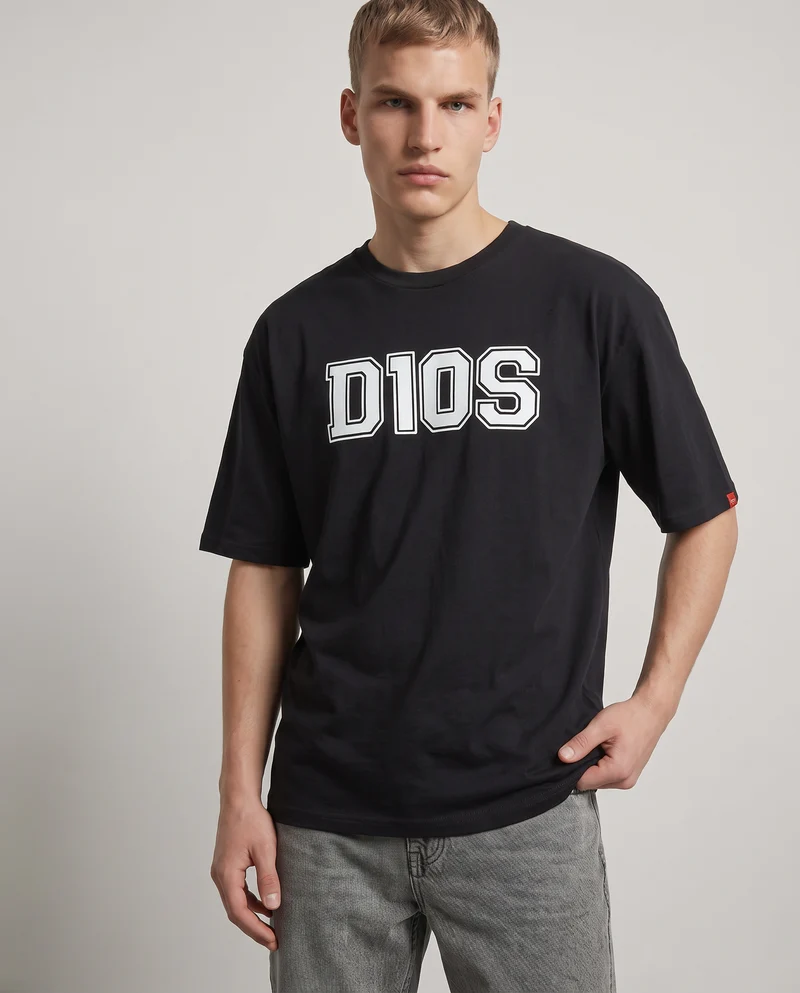T-shirt D10S girocollo regular fit - Nero
