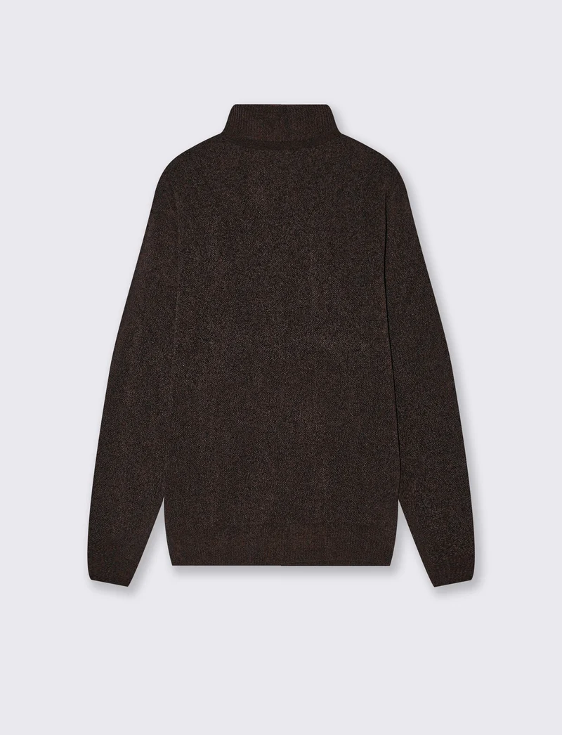 Maglia dolcevita basic in ciniglia - Moro