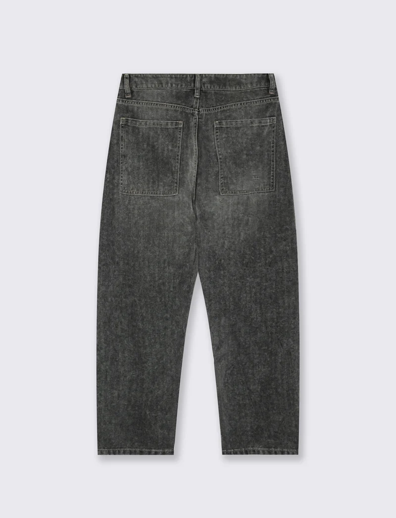 JEANS SOFT TOUCH TAPERED WIDE LEG GRIGIO - Grigio scuro