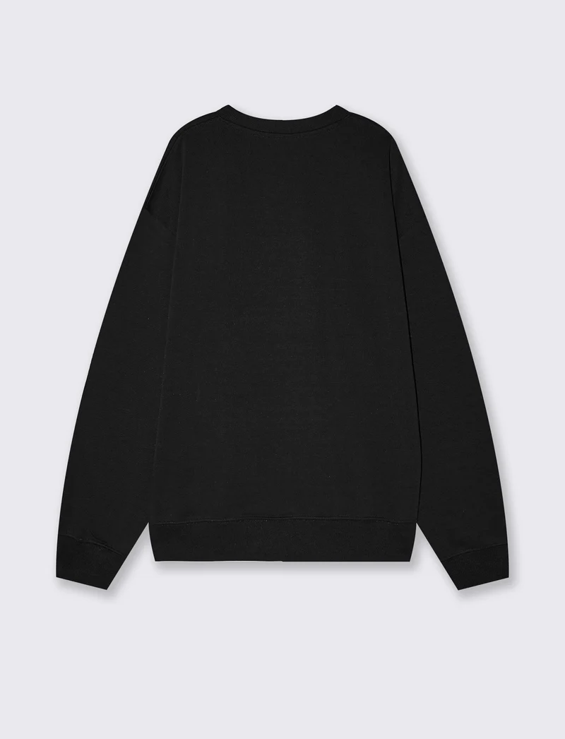 Felpa girocollo interlock relaxed fit - Verde