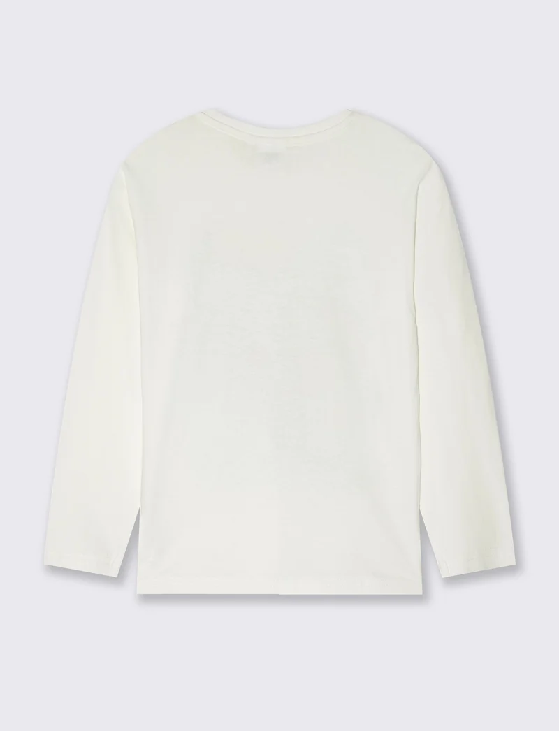 T-shirt maniche lunghe con Minions - Bianco latte