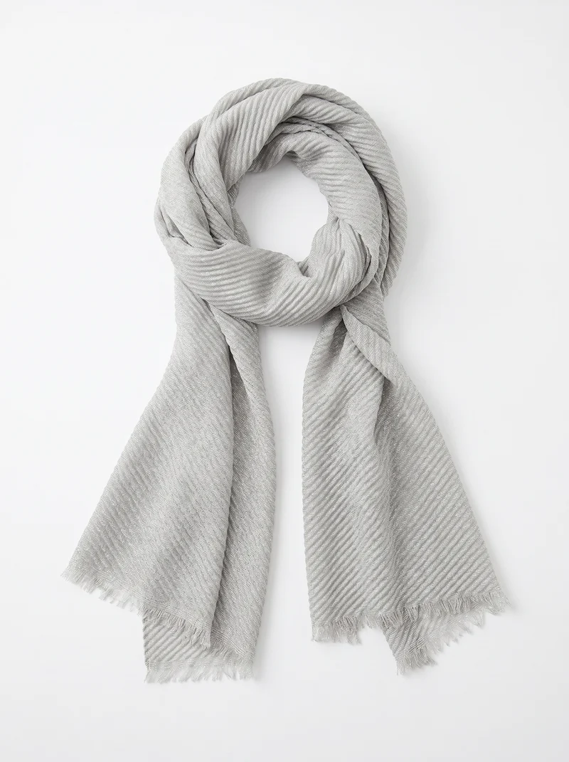 Foulard goffrato in lurex - Grigio