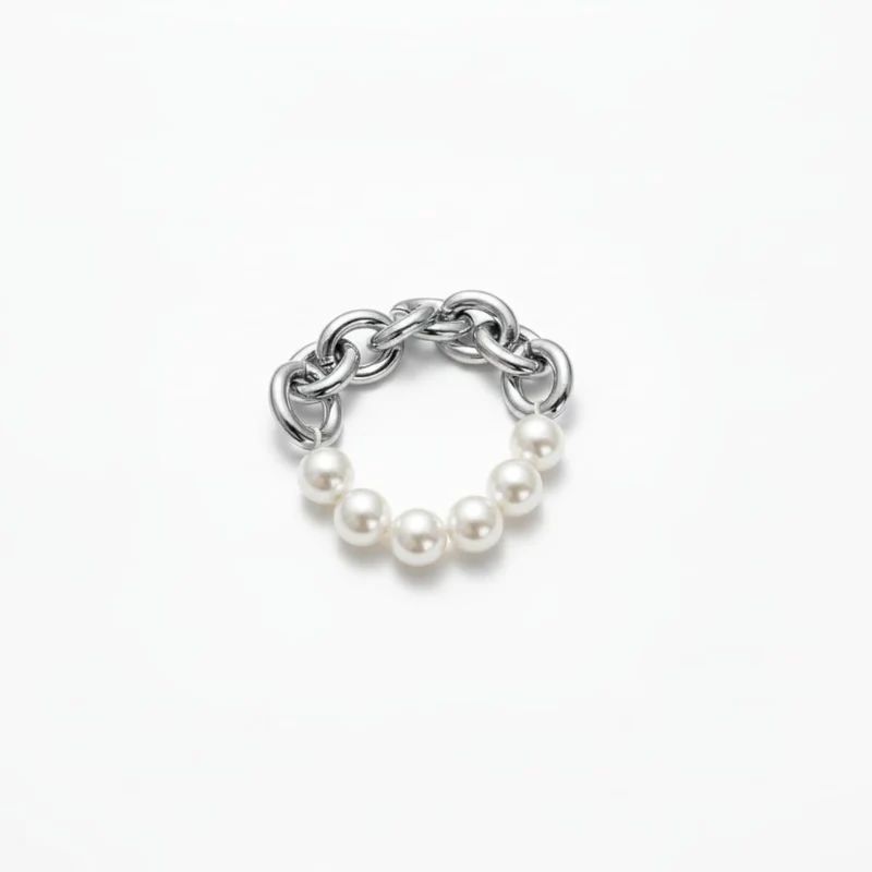 Bracciale in catena con perle eleganti - Argento