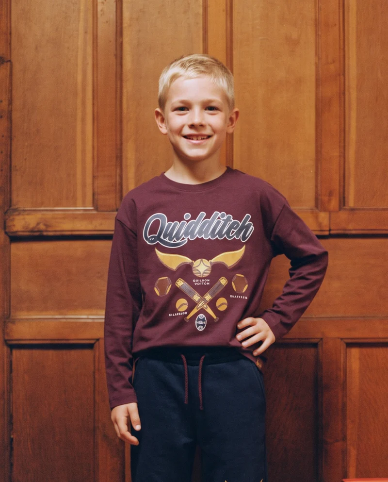 T-shirt maniche lunghe Harry Potter - Bordeaux