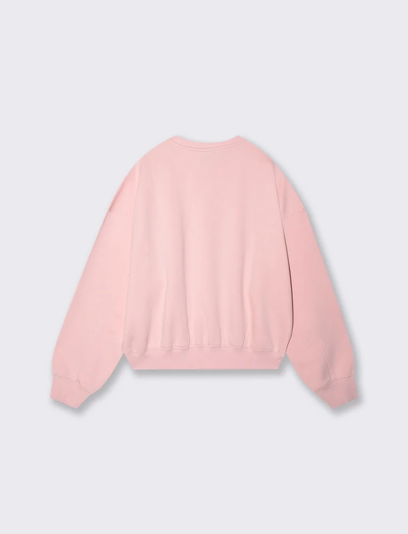 Felpa over crop con paricollo elegante - Rosa chiaro