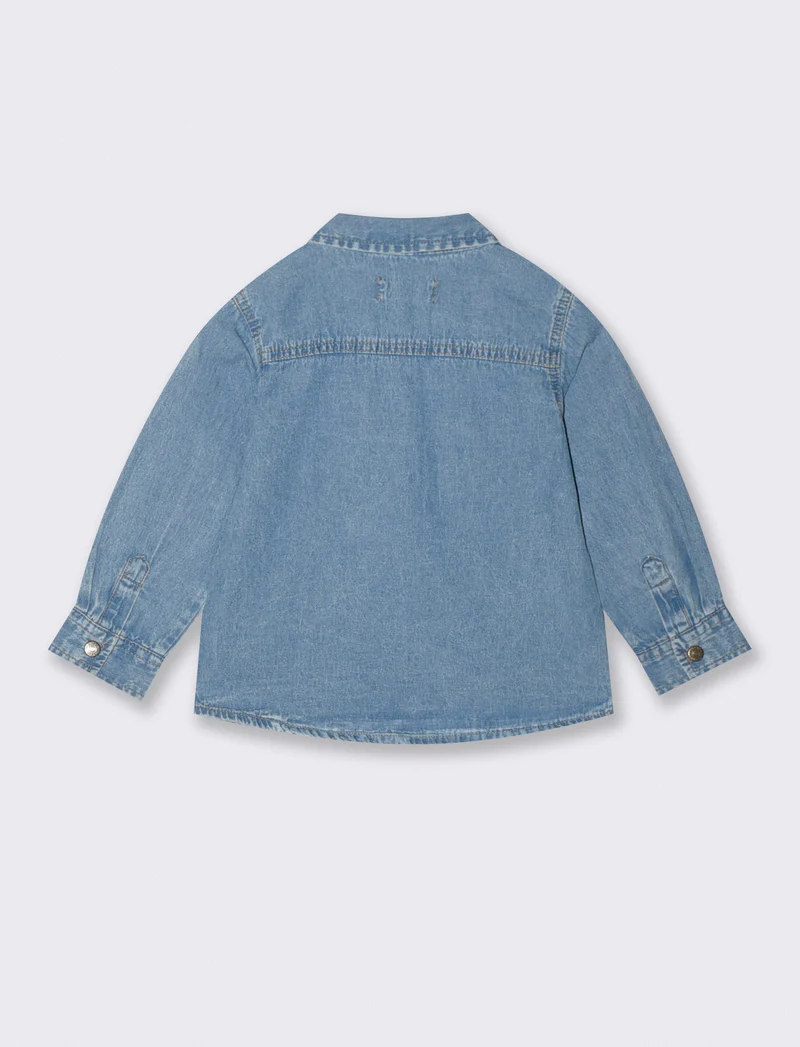 Camicia denim con tasconi frontali - Denim
