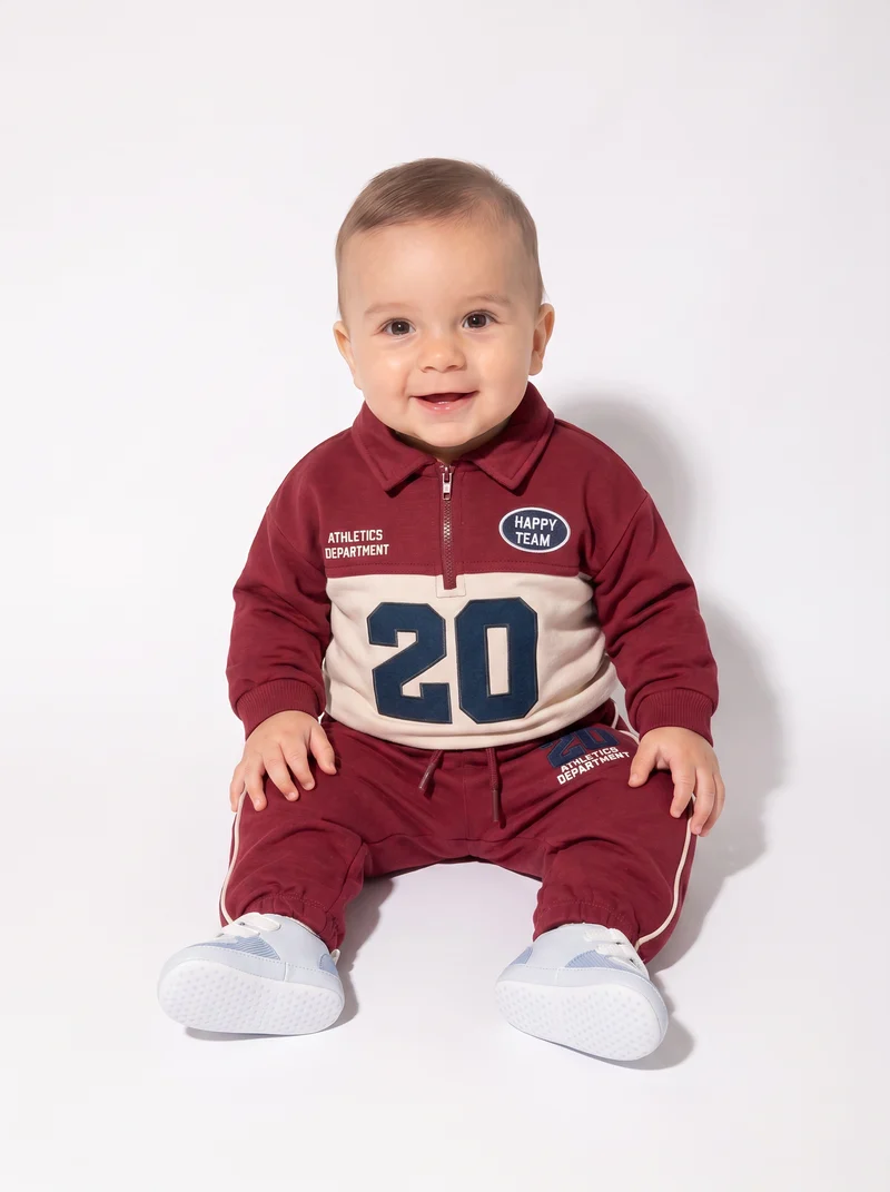 Felpa con zip e stampe super cool - Bordeaux