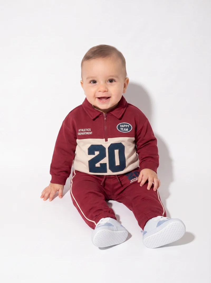 Felpa con zip e stampe super cool - Bordeaux