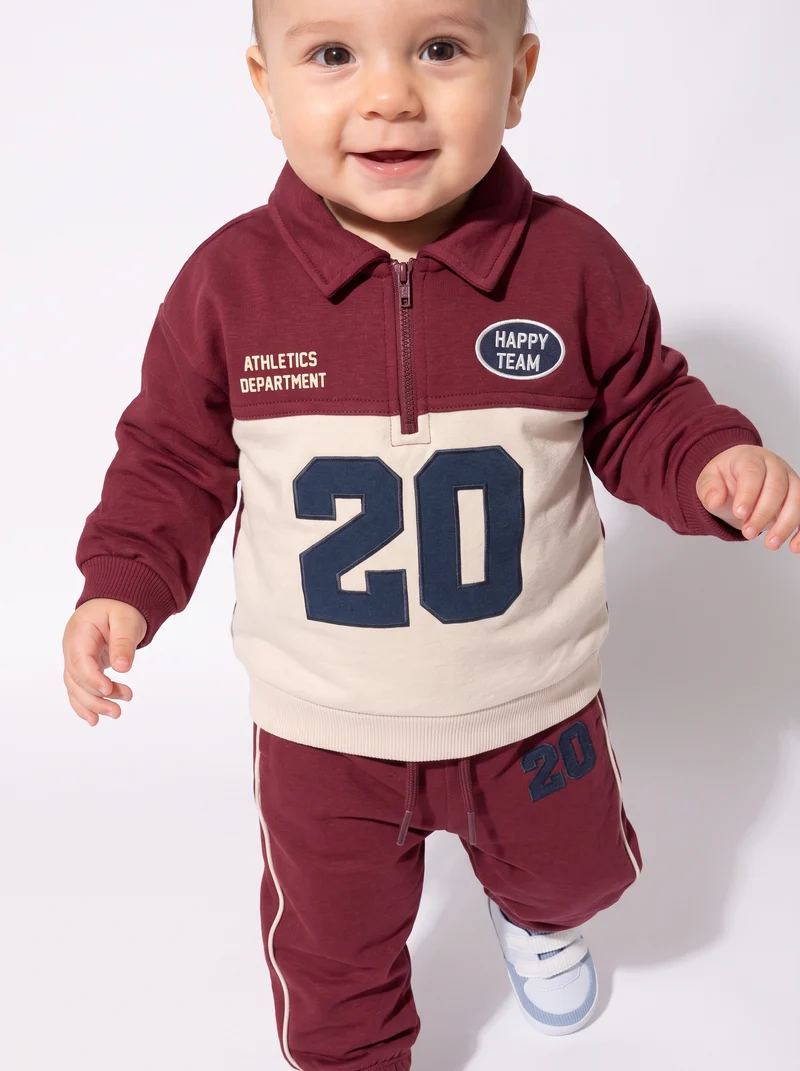 Felpa con zip e stampe super cool - Bordeaux
