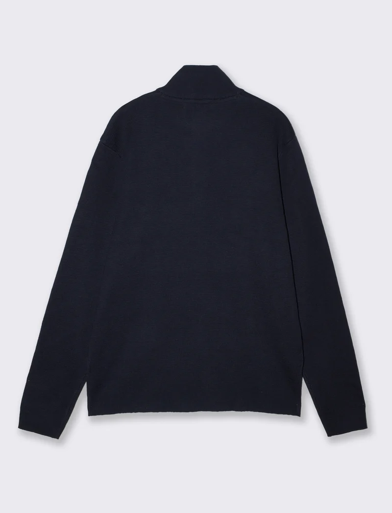 Maglia lupetto con cerniera regular fit - Blu