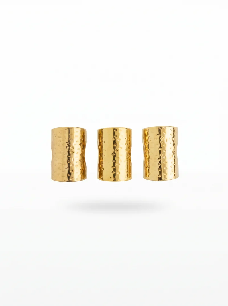 Anelli regolabili martellati - Oro