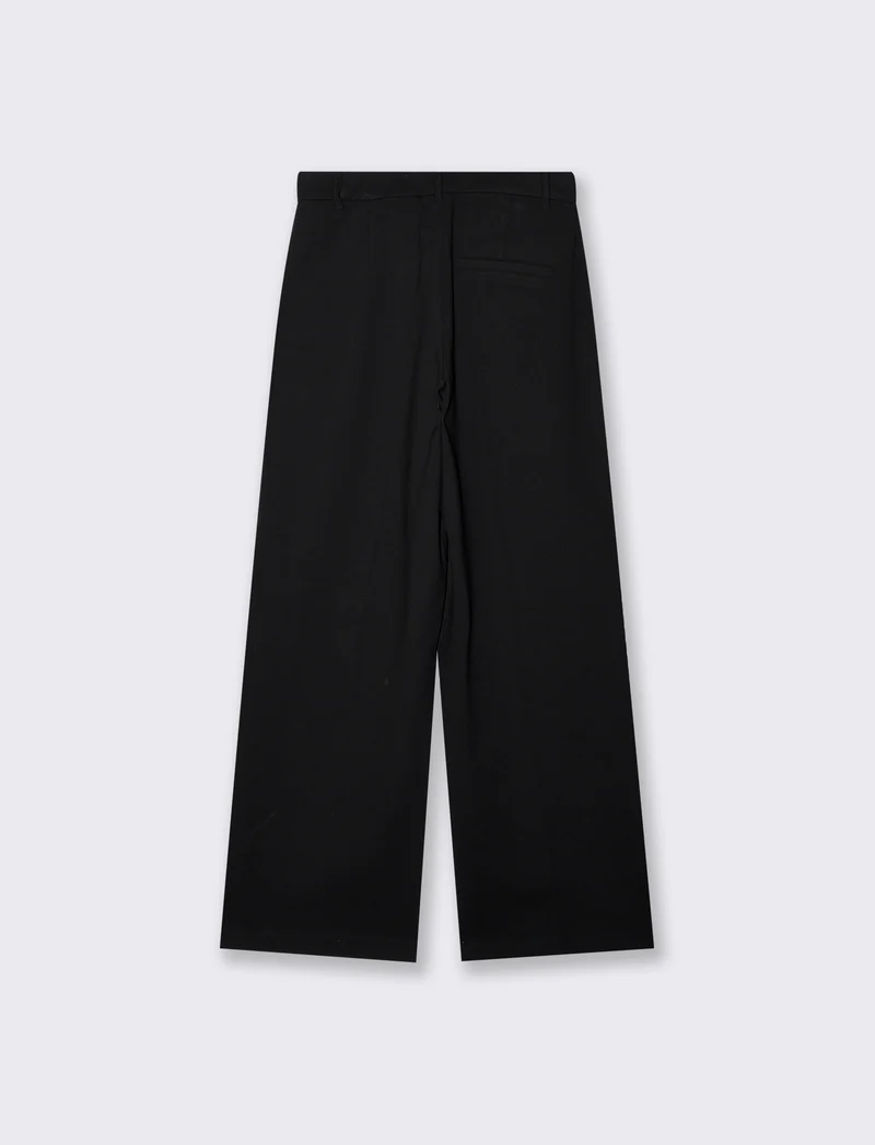 Pantalone wide leg high waist classico - Nero