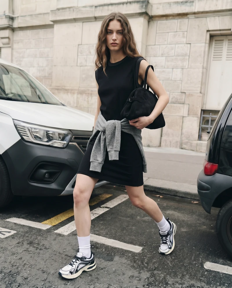 Abito T-Shirt con Vestibilità Morbida - Nero