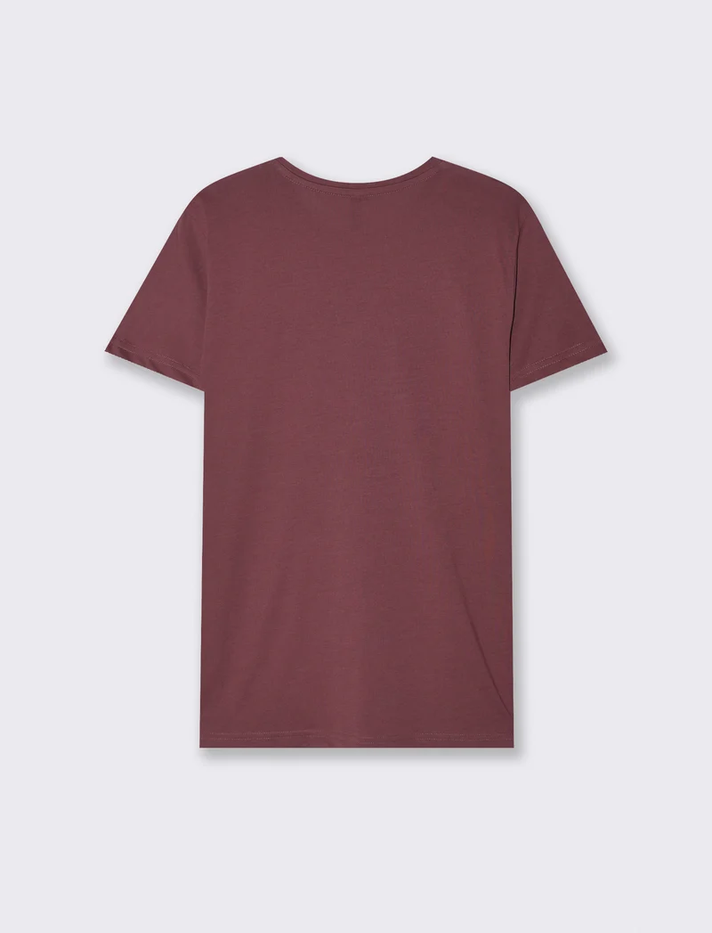 T-Shirt Basic in Cotone - Rosso amarena
