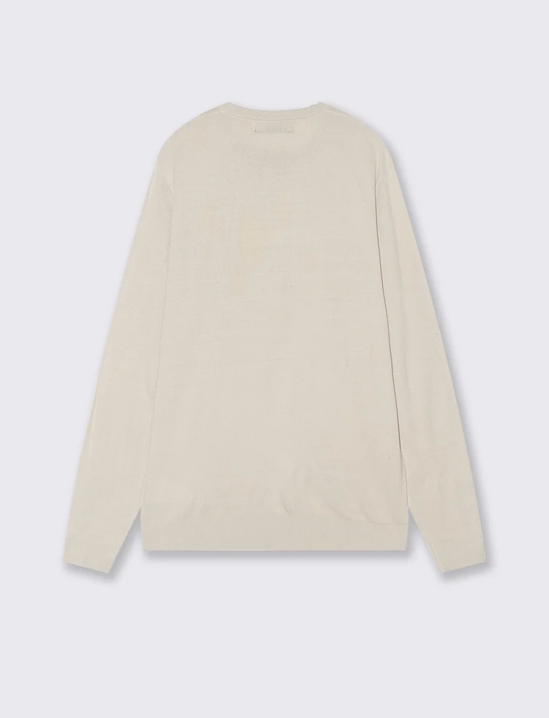 Maglia Girocollo Basic Regular Fit - Sabbia