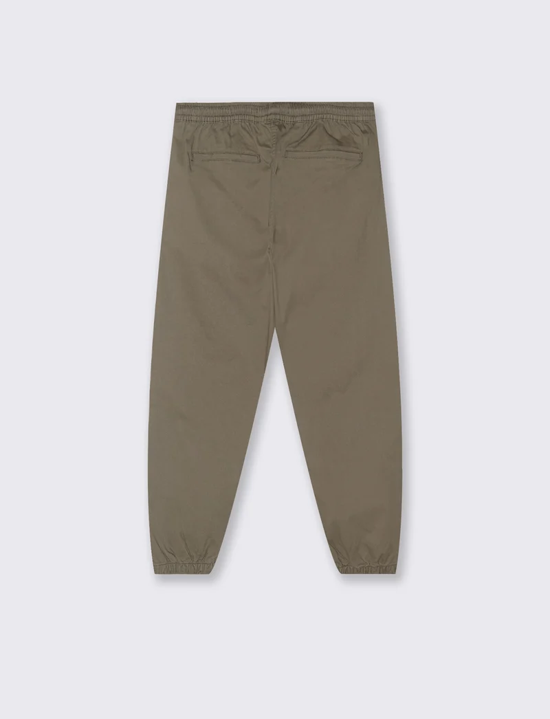 Pantaloni jogger con vita regolabile - Verde kaki