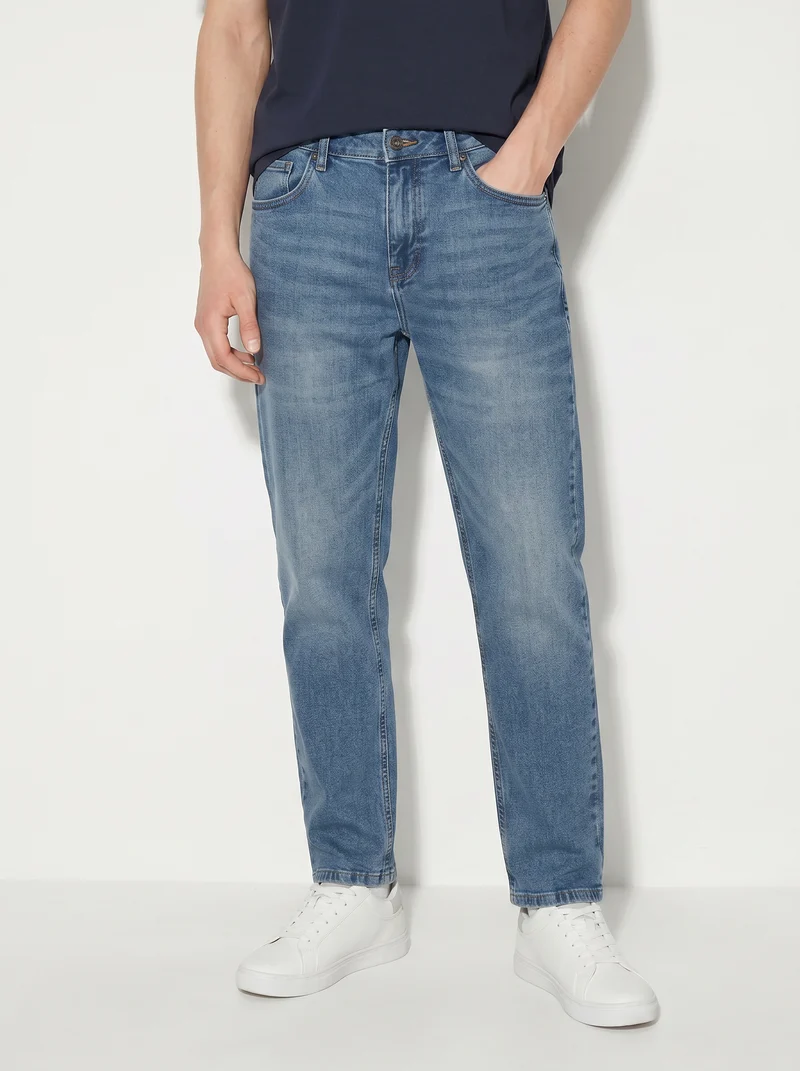 Jeans slim fit blu chiaro effetto slavato - Denim chiaro