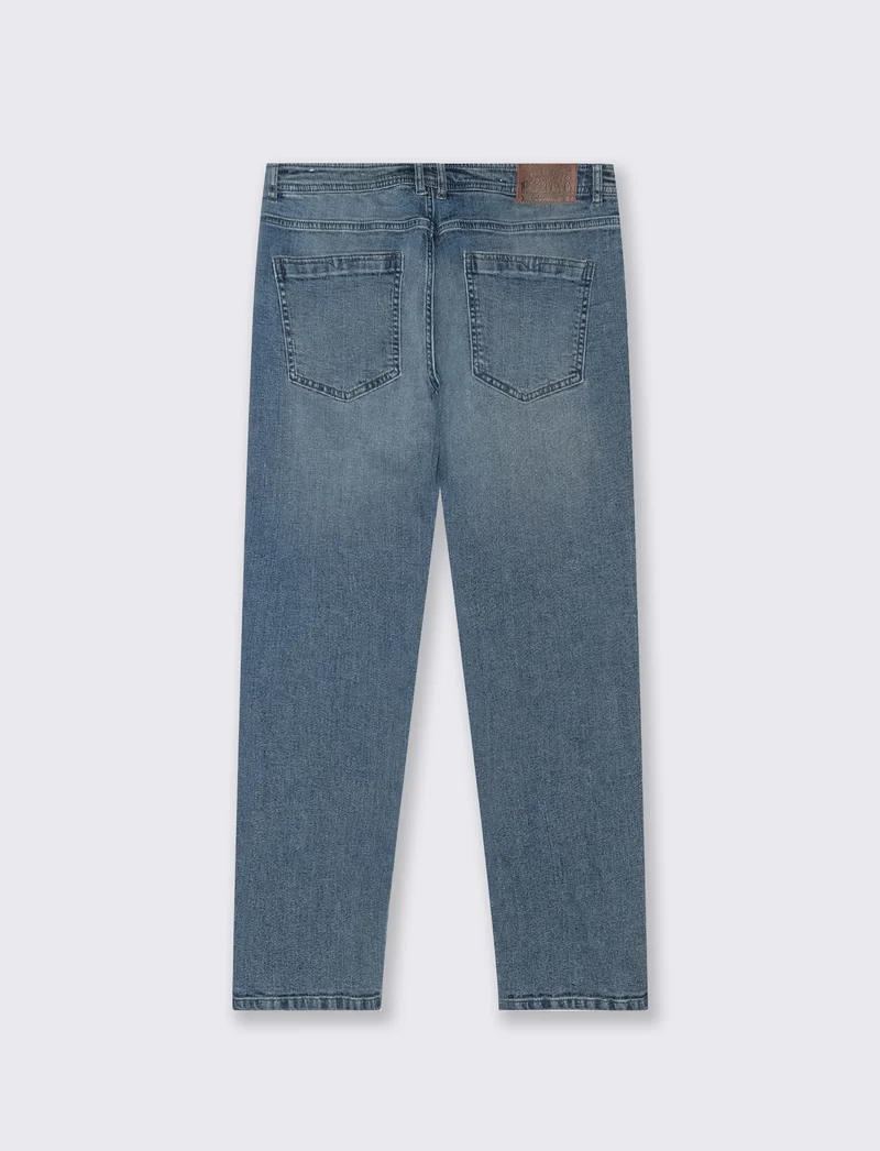 Jeans slim fit blu chiaro effetto slavato - Denim chiaro