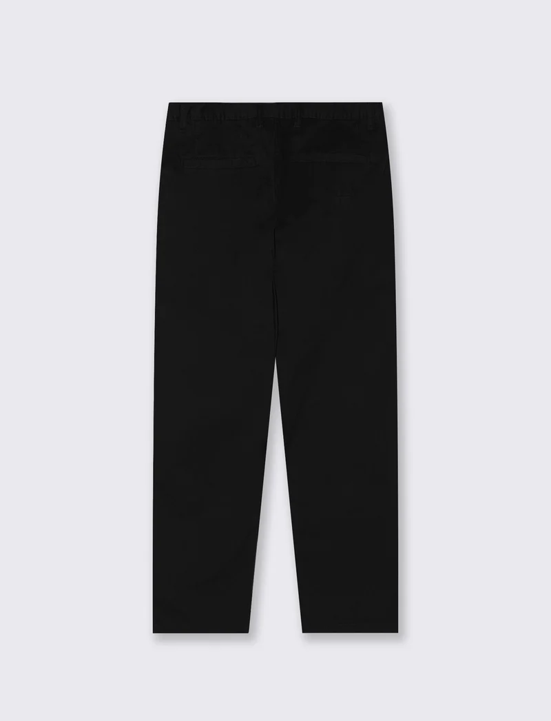 Pantaloni Chino Regular Fit in Cotone - Nero
