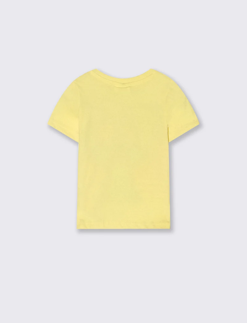 Maglietta Stitch manica corta girocollo - Giallo
