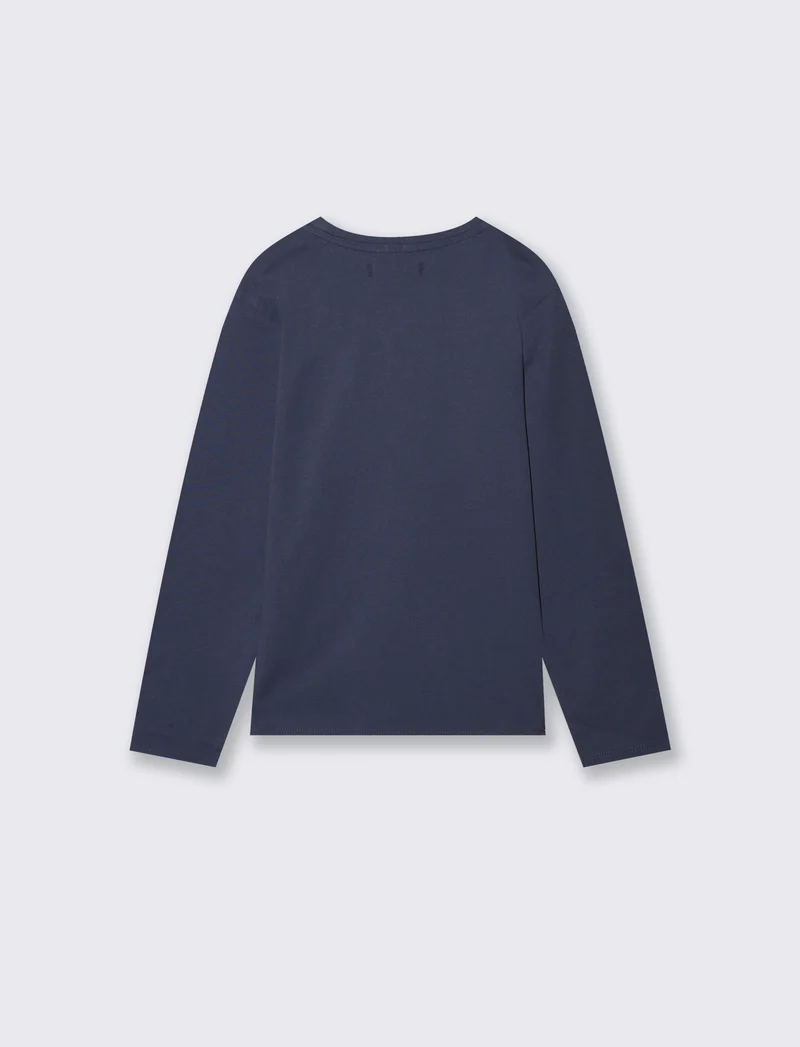 Felpa Basic con Cappuccio e Stampa - Blu