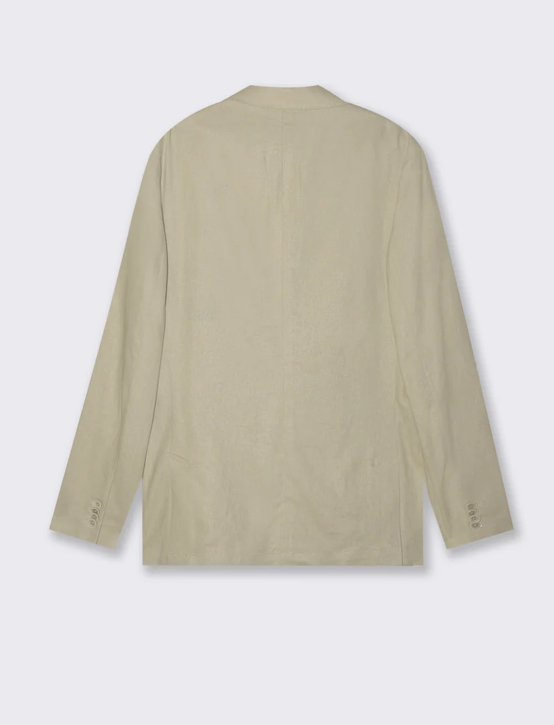 Blazer da completo tessuto linen blend da uomo - Sabbia