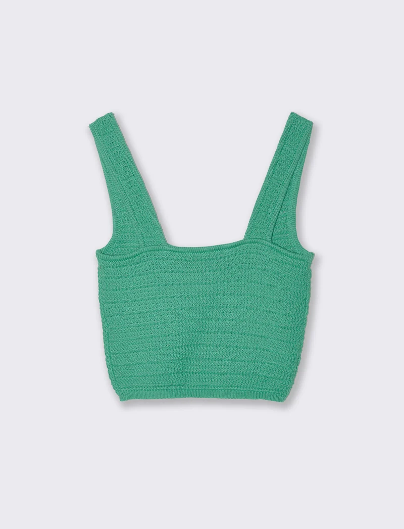 Top crochet da donna - Verde smeraldo
