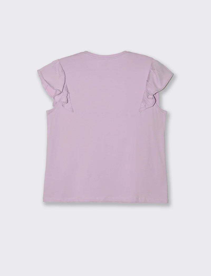 T-shirt con rouches da donna - Viola glicine
