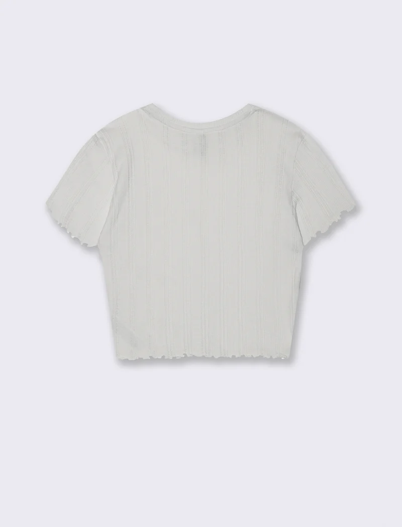 T-shirt crop da donna - Bianco