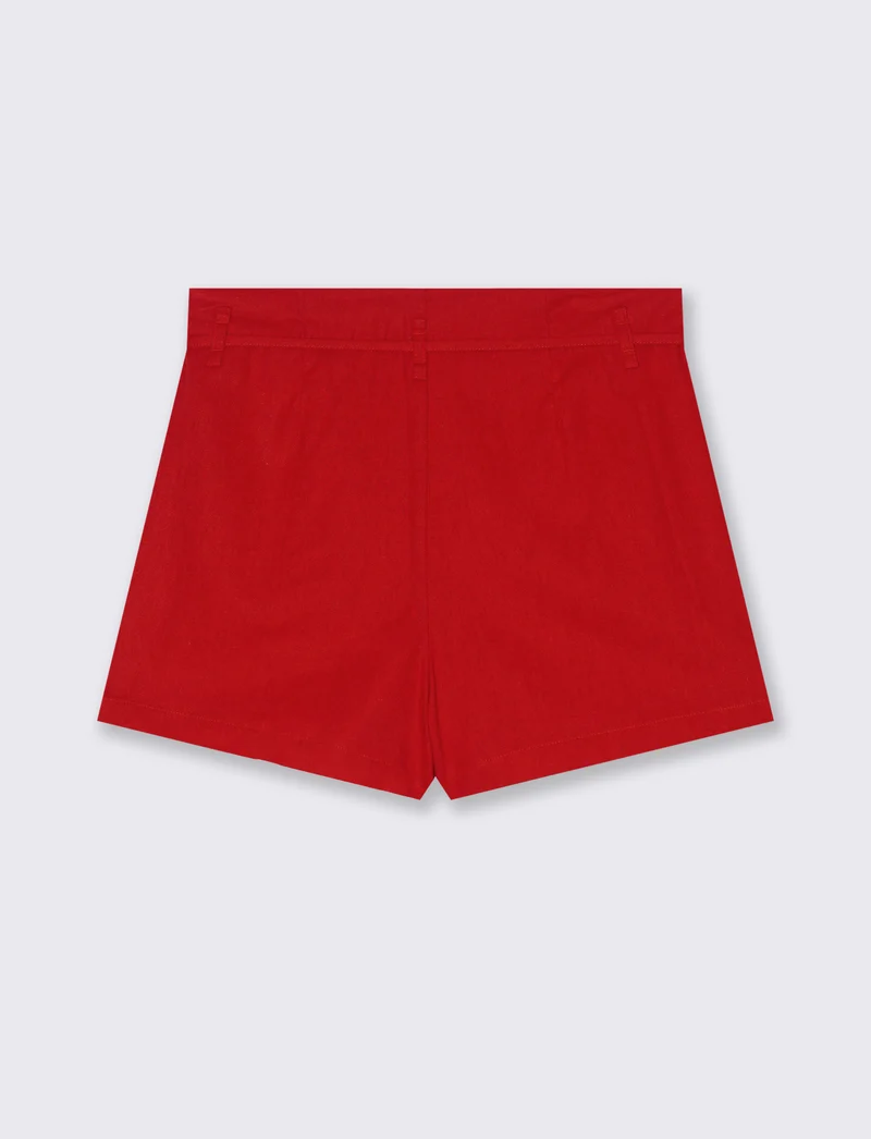 Short con cintura da donna - Rosso scarlatto