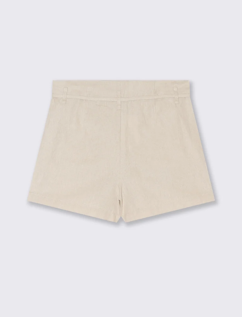 Short con cintura da donna - Beige corda