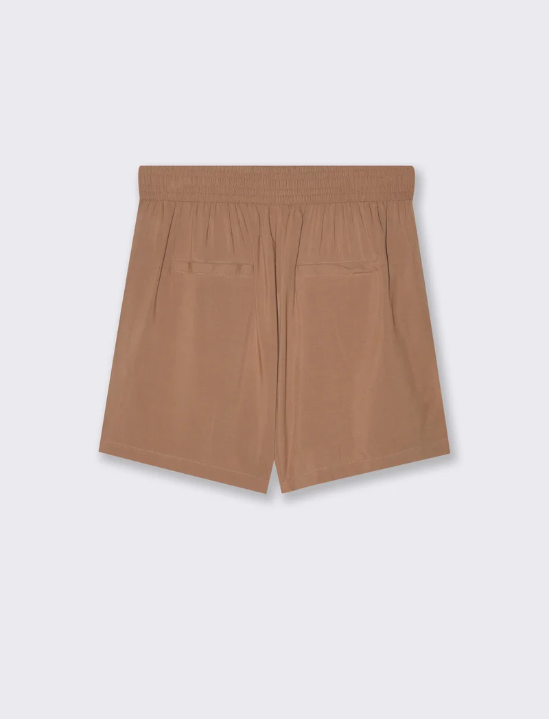 Short con elastico in vita da donna - Caramello