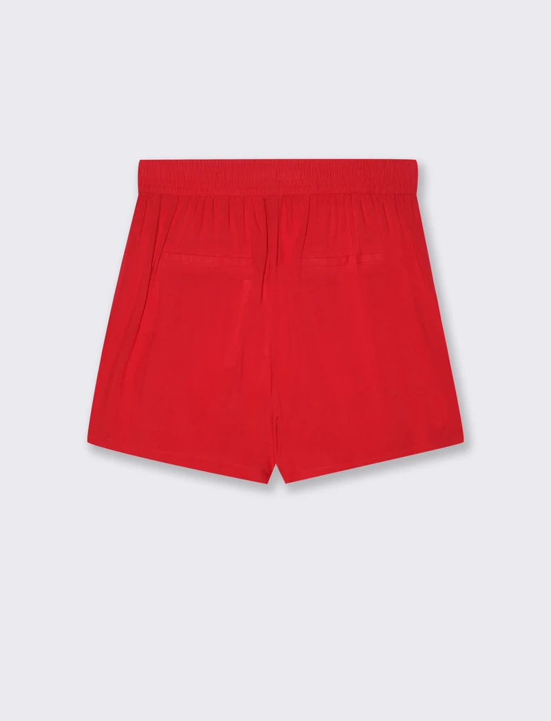 Short con elastico in vita da donna - Rosso scarlatto