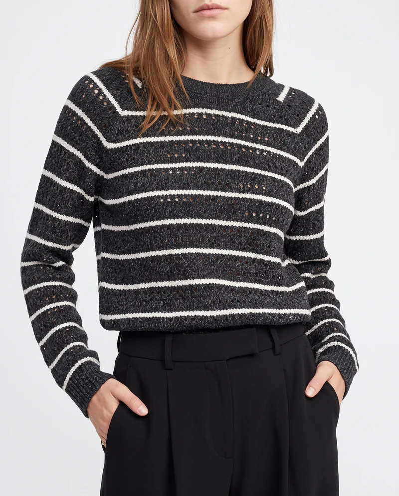 Pullover in ciniglia girocollo crop - var 2