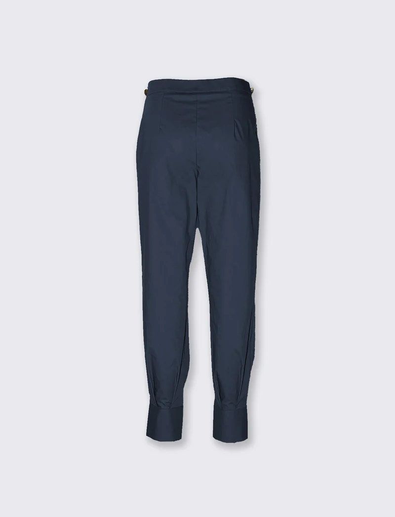 Pantaloni cargo over con bottoni per donna - Blu