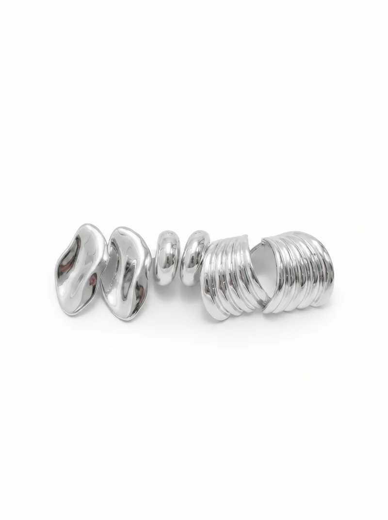 Orecchini: 3 paia grandi e trendy - Argento