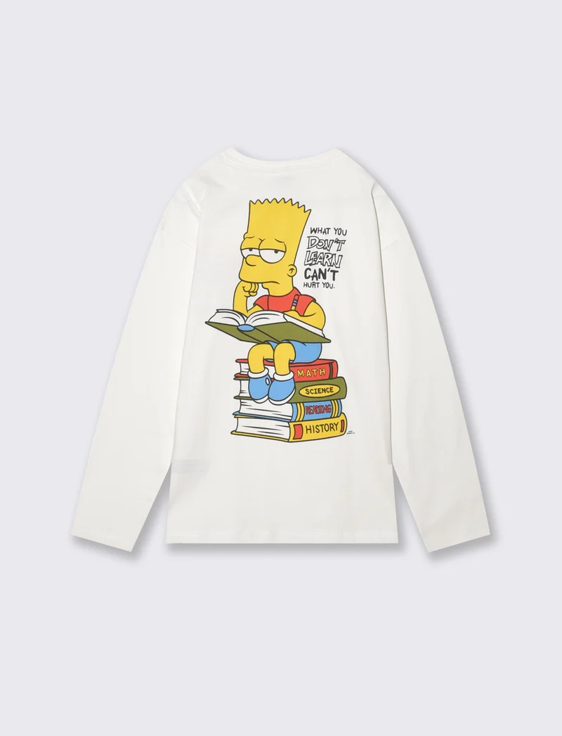 T-shirt maniche lunghe dei Simpson - Bianco latte