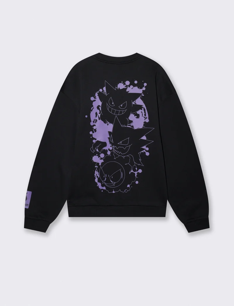 Felpa Pokemon girocollo boxy fit uomo - Nero