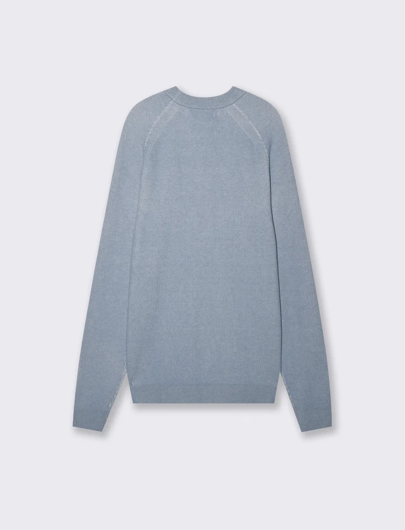 Maglia a Coste Doppio Filo Vanisè - Celeste