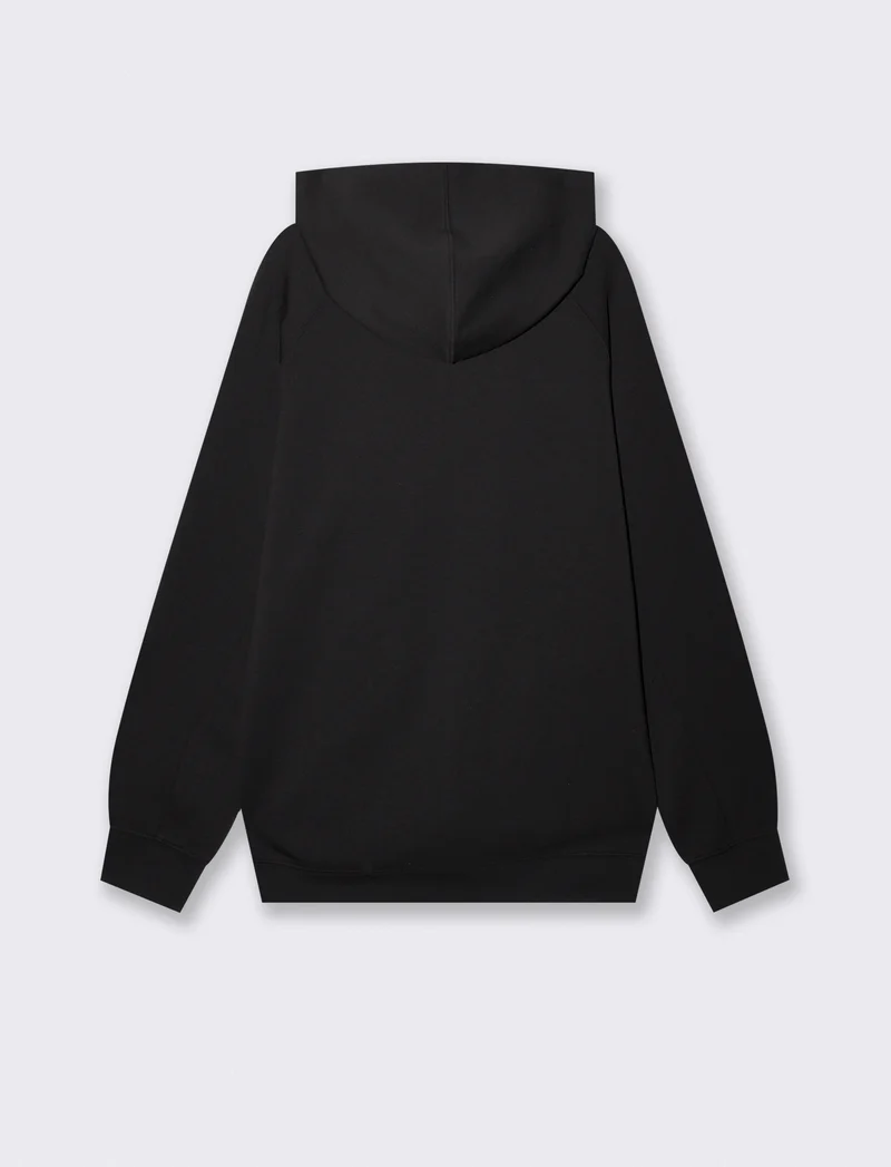 Felpa Cappuccio Cardigan Interlock Set - Nero