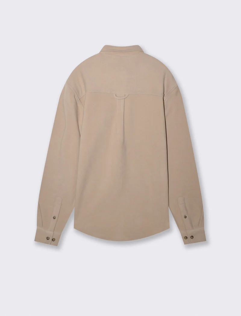 Camicia Bottondown in Pile Regular Fit - Beige
