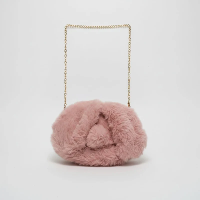 Borsa coniglietto in finta pelliccia - Rosa
