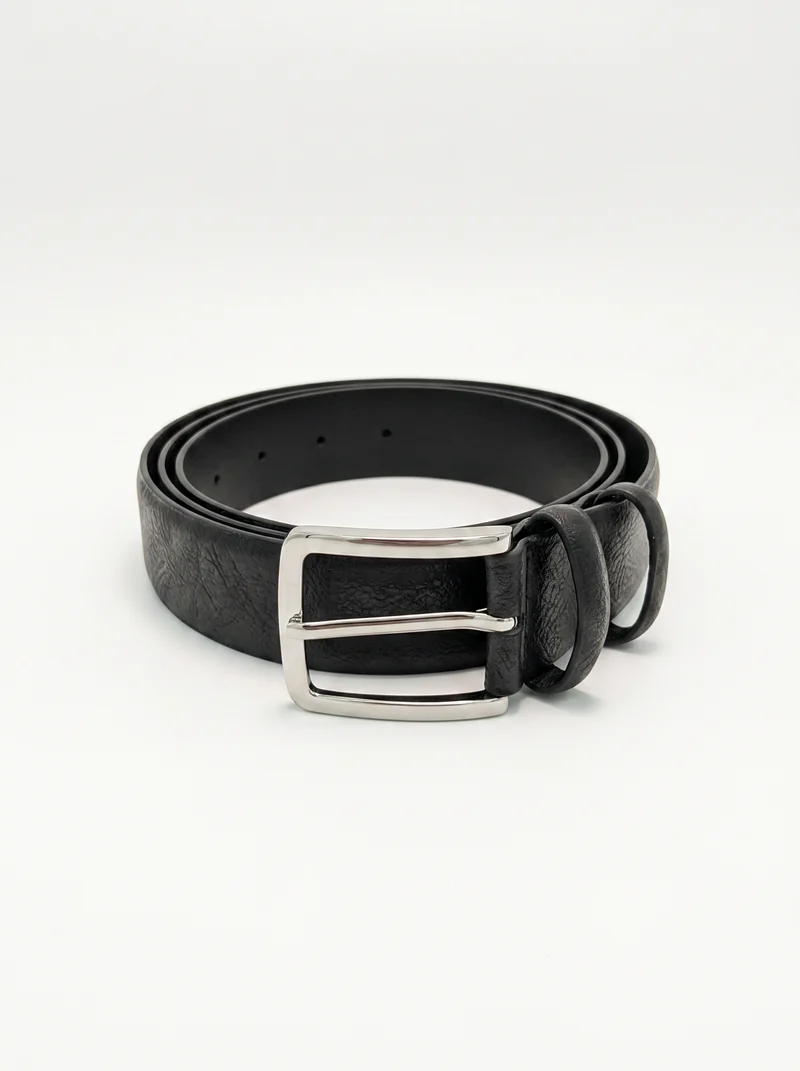 Cintura liscia 3,5 cm per uomo - Nero