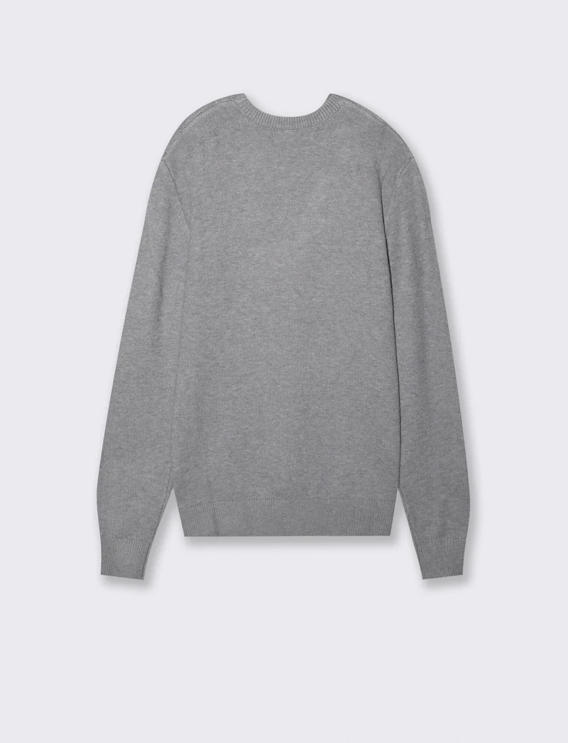 Maglia girocollo premium in viscosa - Grigio mel.
